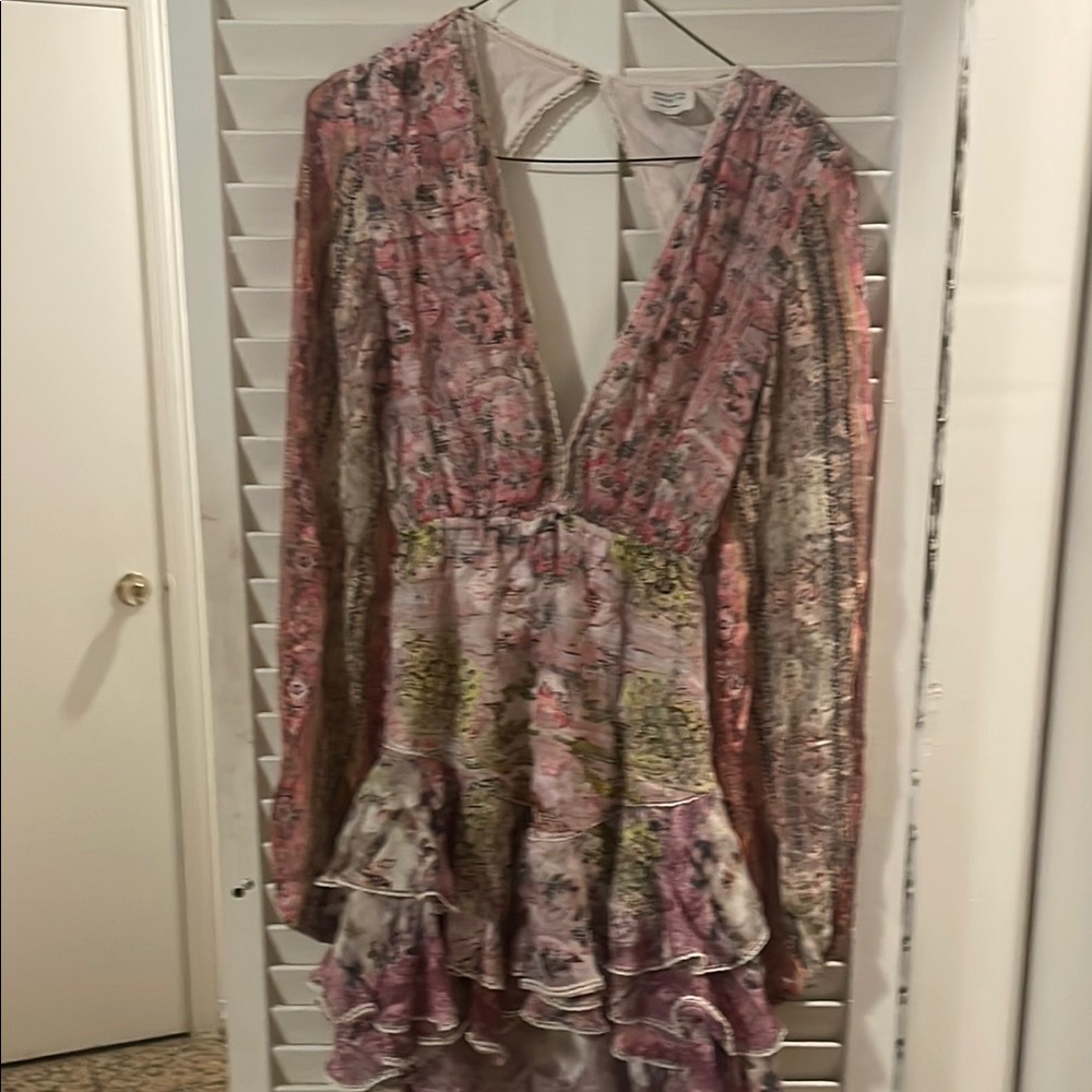 HEMANT & NANDITA Pink and Gray Textured Dress